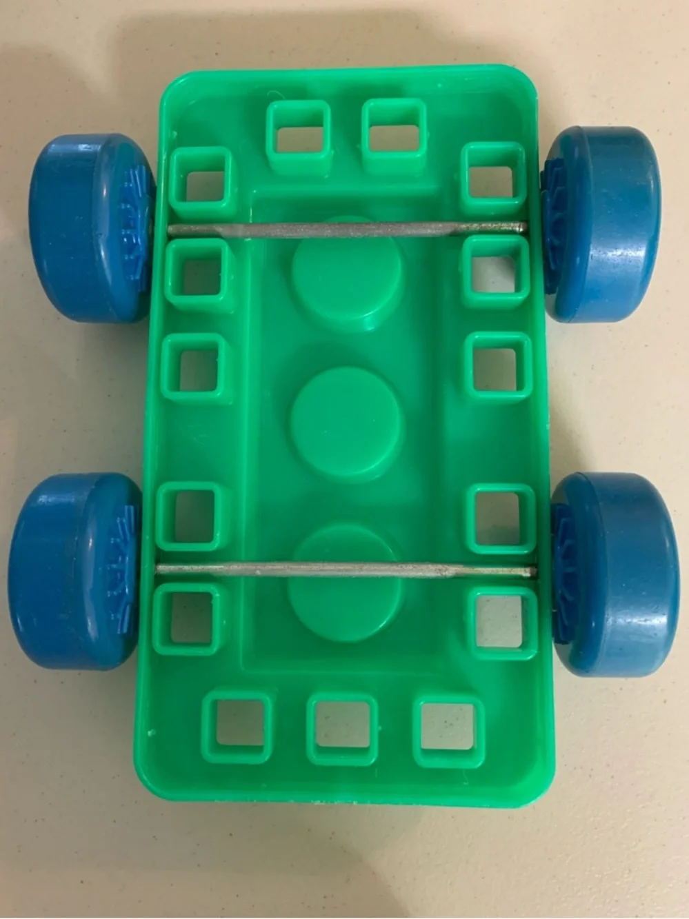 Vintage Little Tikes Waffle Blocks Chassis Car and 3 Toddle Tots Play Figures